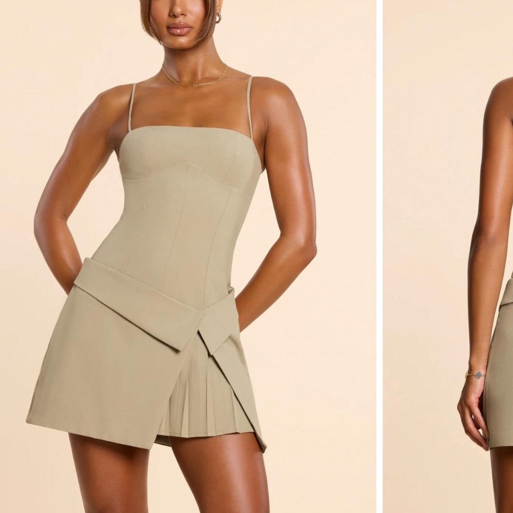 Oh Polly Beige Mini Dress